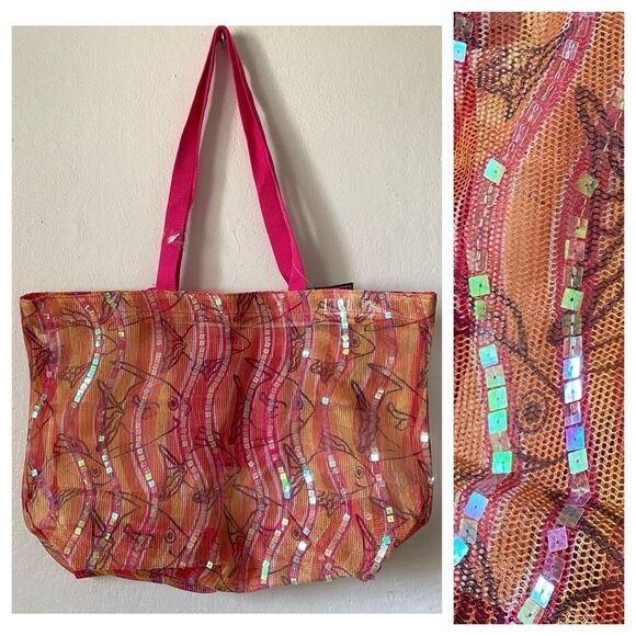 Mesh Sequin Tote - Picture 1 of 9